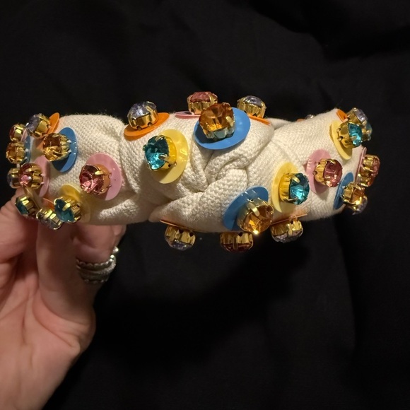 NWOT LELE SADOUGHI TAFFY RAINBOW GUMBALL CRYSTAL PAILLETTE SLIM KNOTTED HEADBAND main image 5